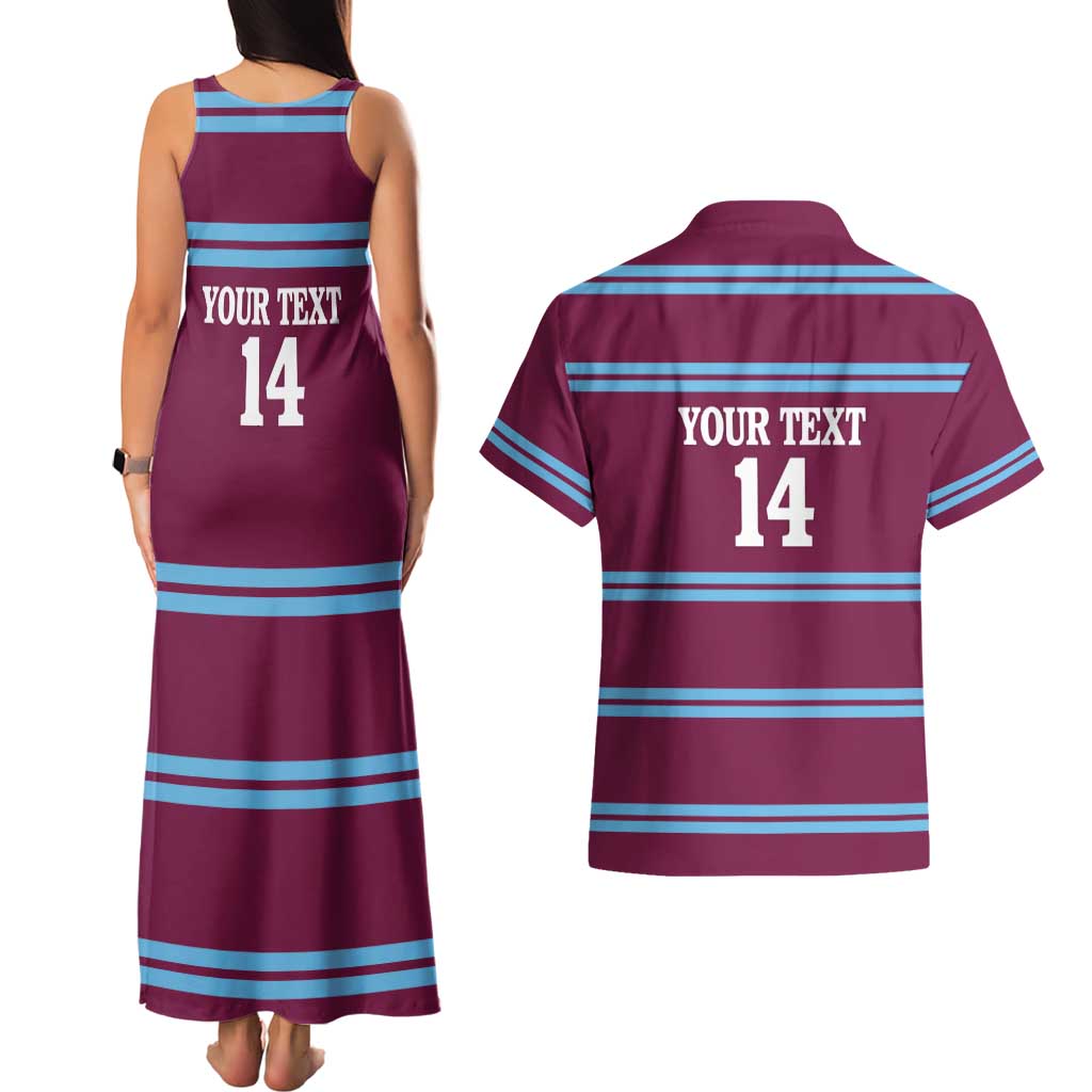 Central Queensland Rugby Custom Couples Matching Tank Maxi Dress and Hawaiian Shirt Go Capras Sporty Style - Aussie Hoodie