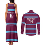 Central Queensland Rugby Custom Couples Matching Tank Maxi Dress and Long Sleeve Button Shirt Go Capras Sporty Style - Aussie Hoodie
