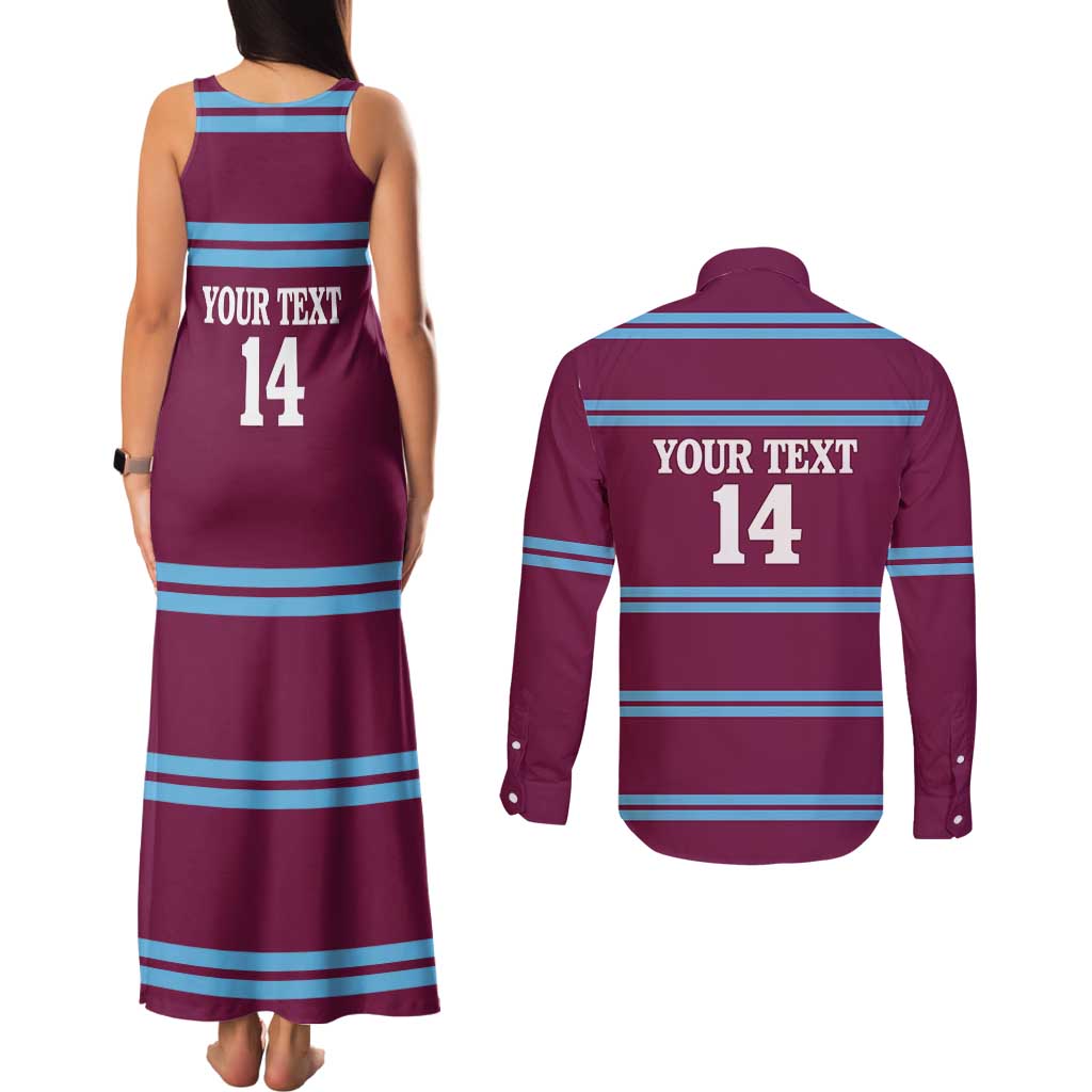 Central Queensland Rugby Custom Couples Matching Tank Maxi Dress and Long Sleeve Button Shirt Go Capras Sporty Style - Aussie Hoodie
