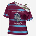 Central Queensland Rugby Custom Cross Shoulder Shirt Go Capras Sporty Style - Aussie Hoodie