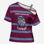 Central Queensland Rugby Custom Cross Shoulder Shirt Go Capras Sporty Style - Aussie Hoodie