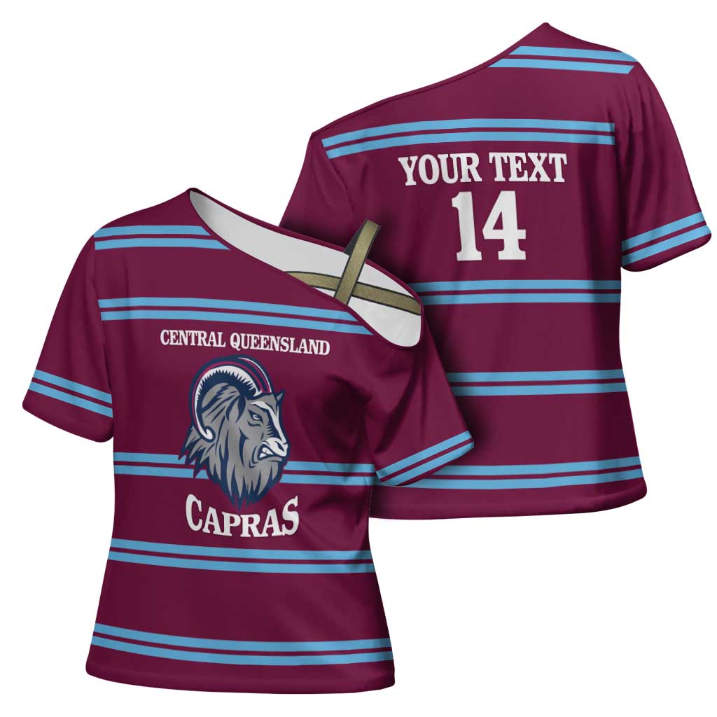 Central Queensland Rugby Custom Cross Shoulder Shirt Go Capras Sporty Style - Aussie Hoodie