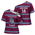 Central Queensland Rugby Custom Cross Shoulder Shirt Go Capras Sporty Style - Aussie Hoodie
