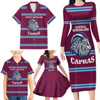 Central Queensland Rugby Custom Family Matching Long Sleeve Bodycon Dress and Hawaiian Shirt Go Capras Sporty Style - Aussie Hoodie