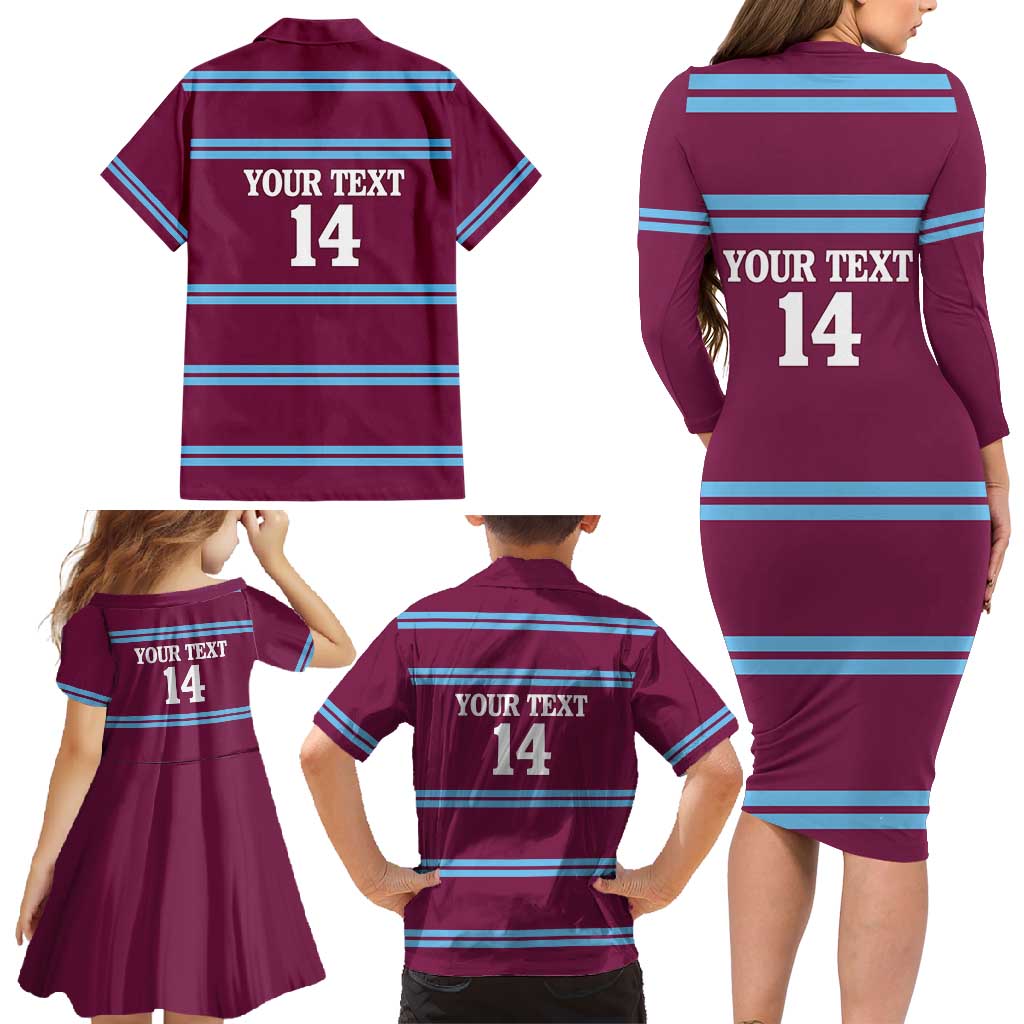 Central Queensland Rugby Custom Family Matching Long Sleeve Bodycon Dress and Hawaiian Shirt Go Capras Sporty Style - Aussie Hoodie