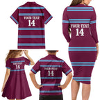 Central Queensland Rugby Custom Family Matching Long Sleeve Bodycon Dress and Hawaiian Shirt Go Capras Sporty Style - Aussie Hoodie