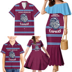 Central Queensland Rugby Custom Family Matching Mermaid Dress and Hawaiian Shirt Go Capras Sporty Style - Aussie Hoodie