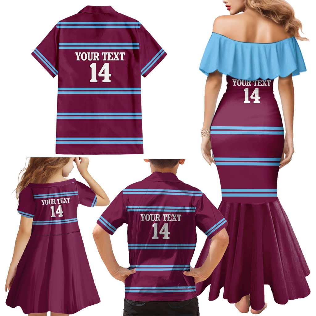 Central Queensland Rugby Custom Family Matching Mermaid Dress and Hawaiian Shirt Go Capras Sporty Style - Aussie Hoodie
