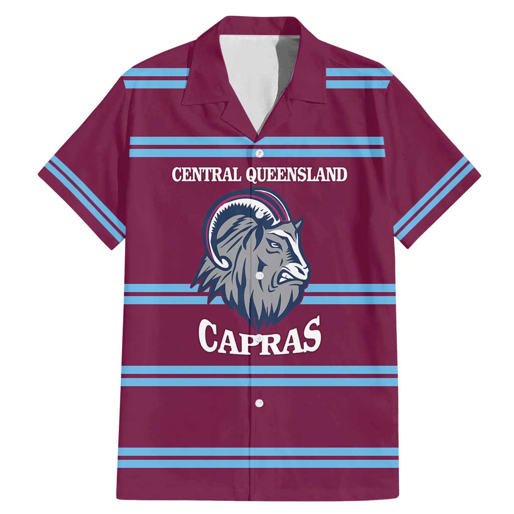 Central Queensland Rugby Custom Family Matching Mermaid Dress and Hawaiian Shirt Go Capras Sporty Style - Aussie Hoodie