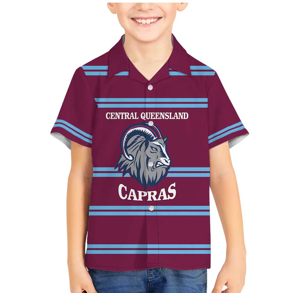 Central Queensland Rugby Custom Family Matching Mermaid Dress and Hawaiian Shirt Go Capras Sporty Style - Aussie Hoodie