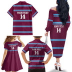 Central Queensland Rugby Custom Family Matching Off The Shoulder Long Sleeve Dress and Hawaiian Shirt Go Capras Sporty Style - Aussie Hoodie