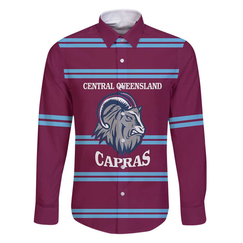 Central Queensland Rugby Custom Family Matching Off The Shoulder Long Sleeve Dress and Hawaiian Shirt Go Capras Sporty Style - Aussie Hoodie