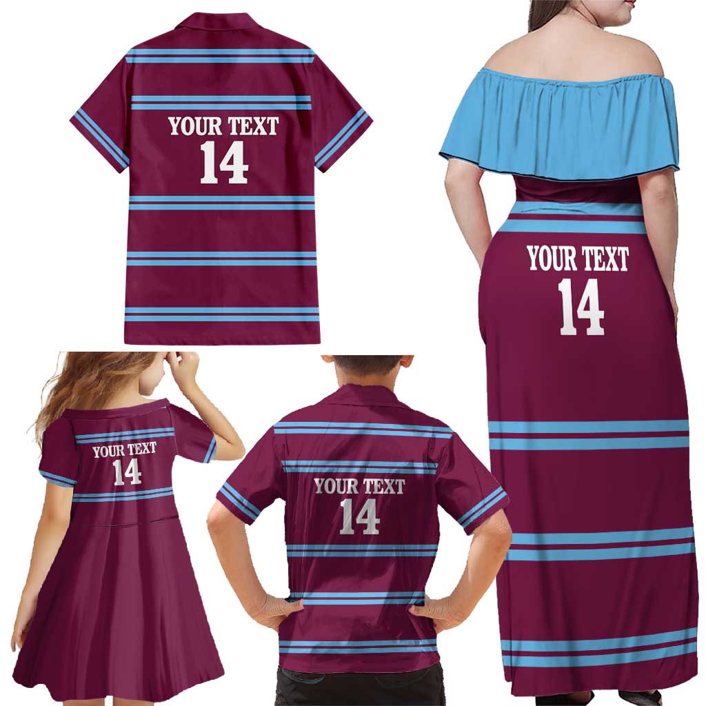 Central Queensland Rugby Custom Family Matching Off Shoulder Maxi Dress and Hawaiian Shirt Go Capras Sporty Style - Aussie Hoodie