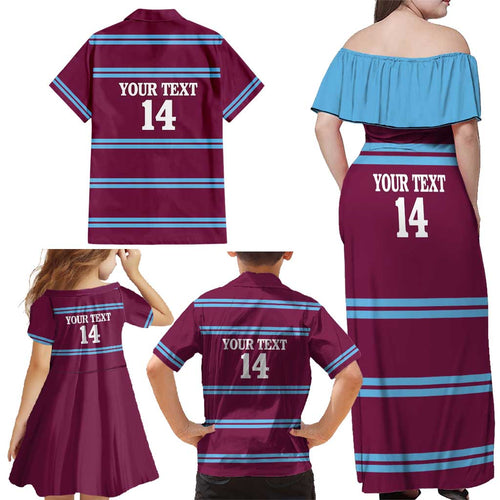 Central Queensland Rugby Custom Family Matching Off Shoulder Maxi Dress and Hawaiian Shirt Go Capras Sporty Style - Aussie Hoodie