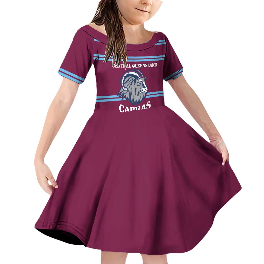 Central Queensland Rugby Custom Family Matching Off Shoulder Short Dress and Hawaiian Shirt Go Capras Sporty Style - Aussie Hoodie