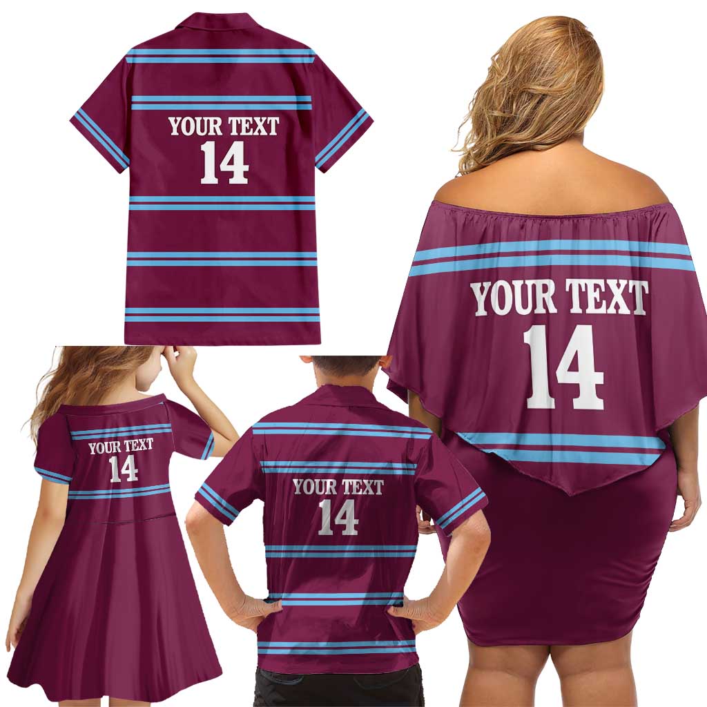 Central Queensland Rugby Custom Family Matching Off Shoulder Short Dress and Hawaiian Shirt Go Capras Sporty Style - Aussie Hoodie