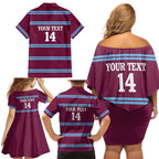 Central Queensland Rugby Custom Family Matching Off Shoulder Short Dress and Hawaiian Shirt Go Capras Sporty Style - Aussie Hoodie