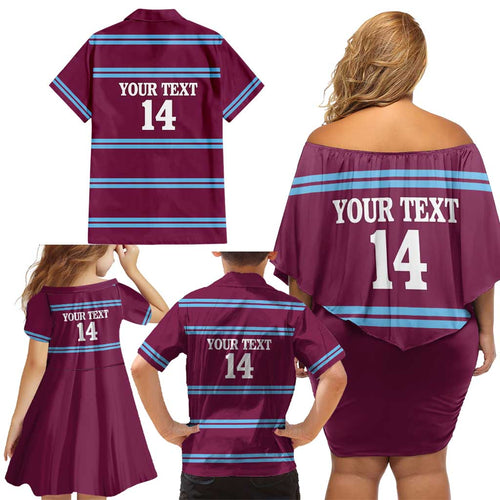 Central Queensland Rugby Custom Family Matching Off Shoulder Short Dress and Hawaiian Shirt Go Capras Sporty Style - Aussie Hoodie