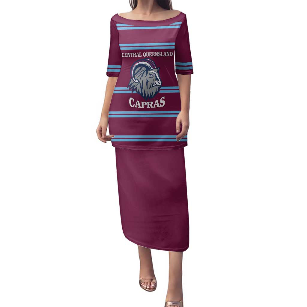 Central Queensland Rugby Custom Family Matching Puletasi and Hawaiian Shirt Go Capras Sporty Style - Aussie Hoodie