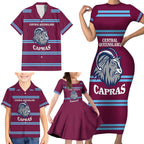 Central Queensland Rugby Custom Family Matching Short Sleeve Bodycon Dress and Hawaiian Shirt Go Capras Sporty Style - Aussie Hoodie