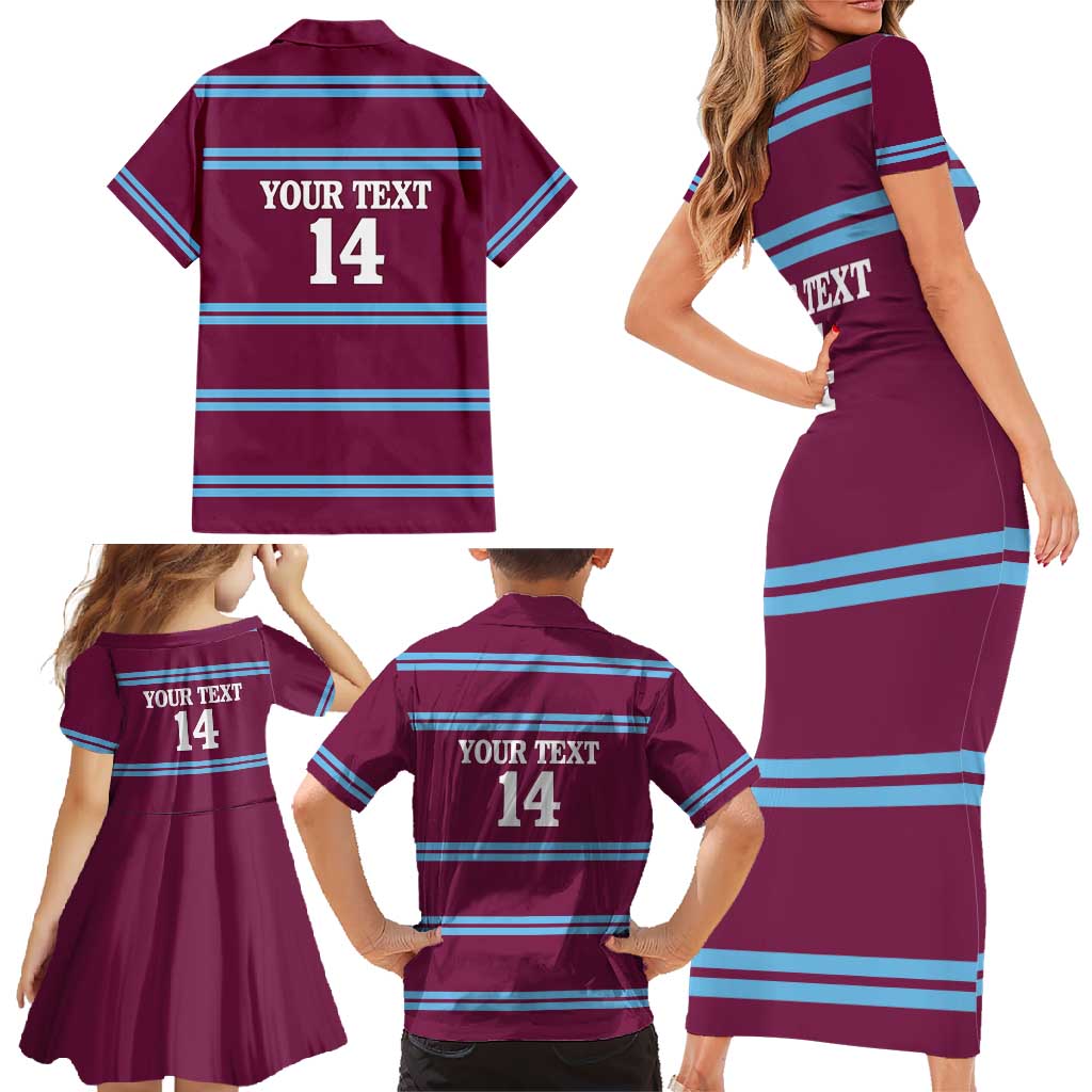 Central Queensland Rugby Custom Family Matching Short Sleeve Bodycon Dress and Hawaiian Shirt Go Capras Sporty Style - Aussie Hoodie