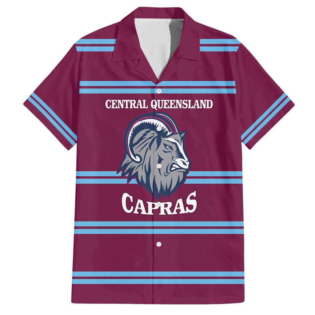 Central Queensland Rugby Custom Family Matching Short Sleeve Bodycon Dress and Hawaiian Shirt Go Capras Sporty Style - Aussie Hoodie
