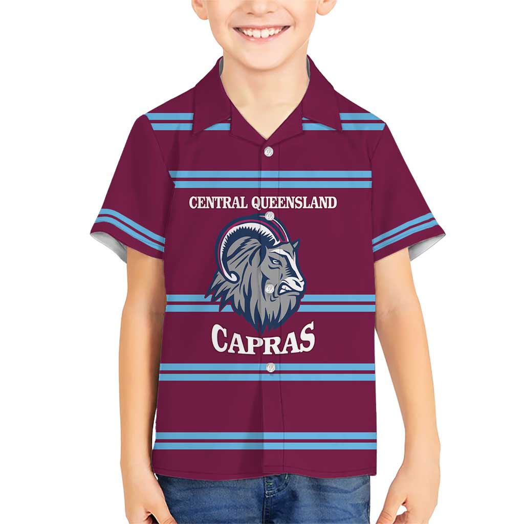 Central Queensland Rugby Custom Family Matching Short Sleeve Bodycon Dress and Hawaiian Shirt Go Capras Sporty Style - Aussie Hoodie