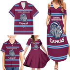 Central Queensland Rugby Custom Family Matching Summer Maxi Dress and Hawaiian Shirt Go Capras Sporty Style - Aussie Hoodie