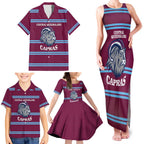 Central Queensland Rugby Custom Family Matching Tank Maxi Dress and Hawaiian Shirt Go Capras Sporty Style - Aussie Hoodie