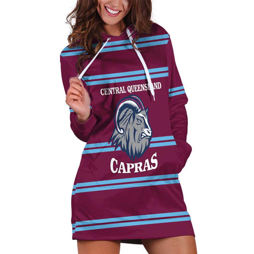Central Queensland Rugby Custom Hoodie Dress Go Capras Sporty Style - Aussie Hoodie