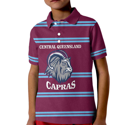 Central Queensland Rugby Custom Kid Polo Shirt Go Capras Sporty Style - Aussie Hoodie