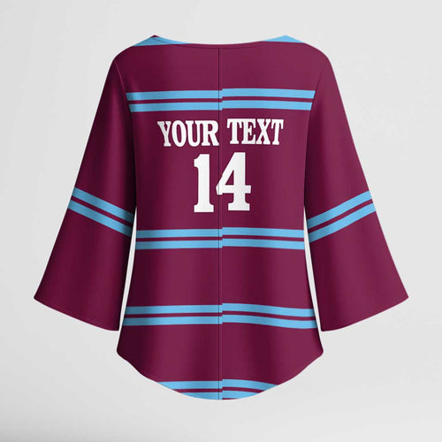Central Queensland Rugby Custom Kimono Sleeve Blouse Go Capras Sporty Style - Aussie Hoodie