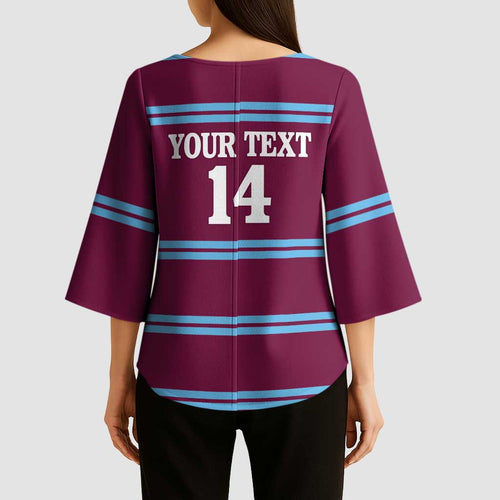 Central Queensland Rugby Custom Kimono Sleeve Blouse Go Capras Sporty Style - Aussie Hoodie