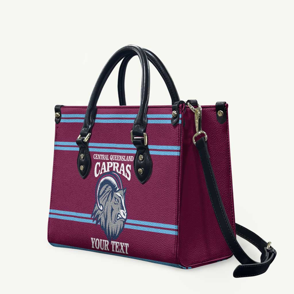 Central Queensland Rugby Custom Leather Bag Go Capras Sporty Style - Aussie Hoodie