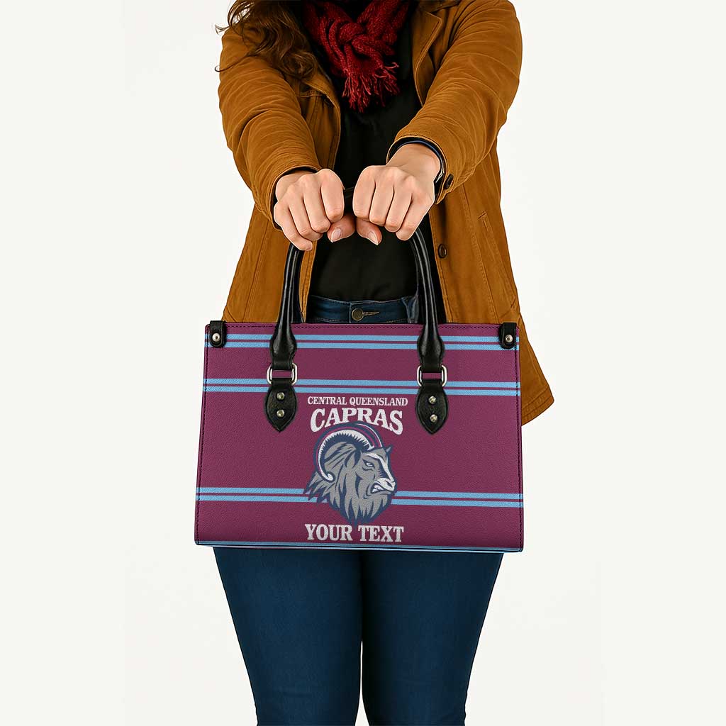 Central Queensland Rugby Custom Leather Bag Go Capras Sporty Style - Aussie Hoodie