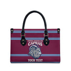 Central Queensland Rugby Custom Leather Bag Go Capras Sporty Style - Aussie Hoodie