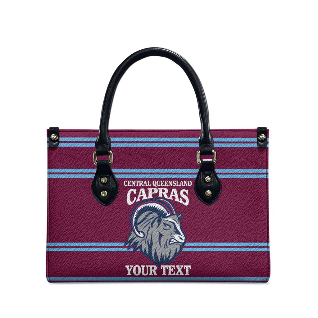 Central Queensland Rugby Custom Leather Bag Go Capras Sporty Style - Aussie Hoodie