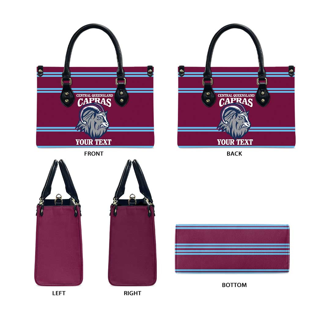 Central Queensland Rugby Custom Leather Bag Go Capras Sporty Style - Aussie Hoodie