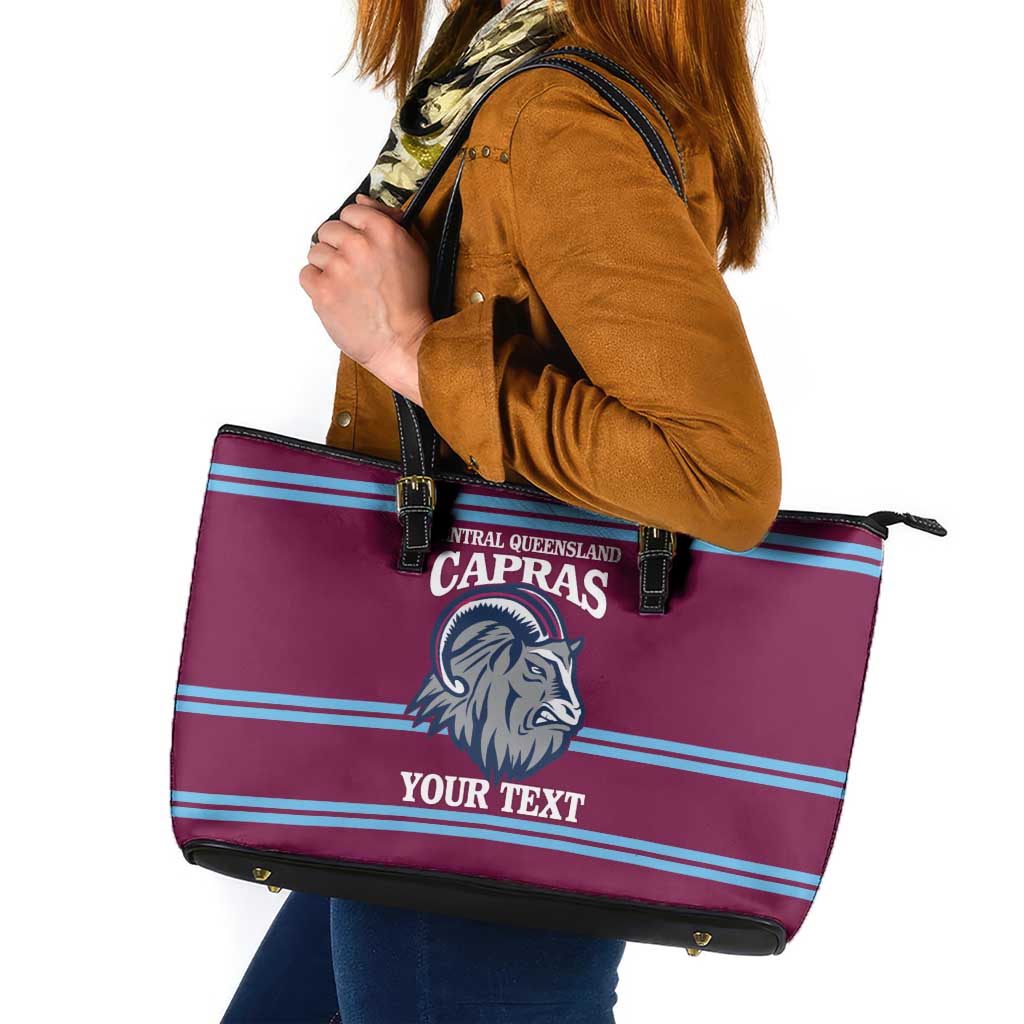 Central Queensland Rugby Custom Leather Tote Bag Go Capras Sporty Style - Aussie Hoodie