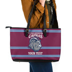 Central Queensland Rugby Custom Leather Tote Bag Go Capras Sporty Style - Aussie Hoodie