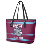 Central Queensland Rugby Custom Leather Tote Bag Go Capras Sporty Style - Aussie Hoodie