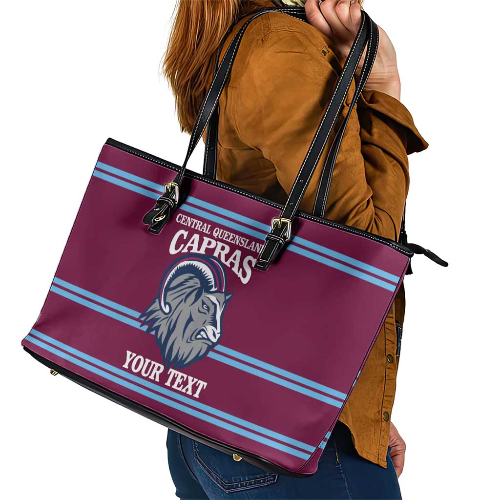 Central Queensland Rugby Custom Leather Tote Bag Go Capras Sporty Style - Aussie Hoodie