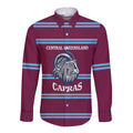 Central Queensland Rugby Custom Long Sleeve Button Shirt Go Capras Sporty Style - Aussie Hoodie