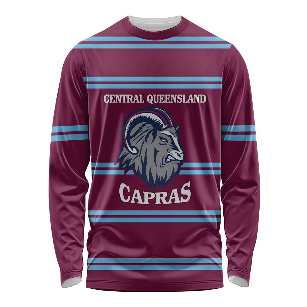 Central Queensland Rugby Custom Long Sleeve Shirt Go Capras Sporty Style - Aussie Hoodie