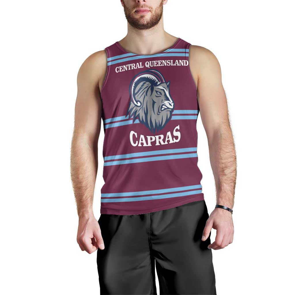Central Queensland Rugby Custom Men Tank Top Go Capras Sporty Style - Aussie Hoodie