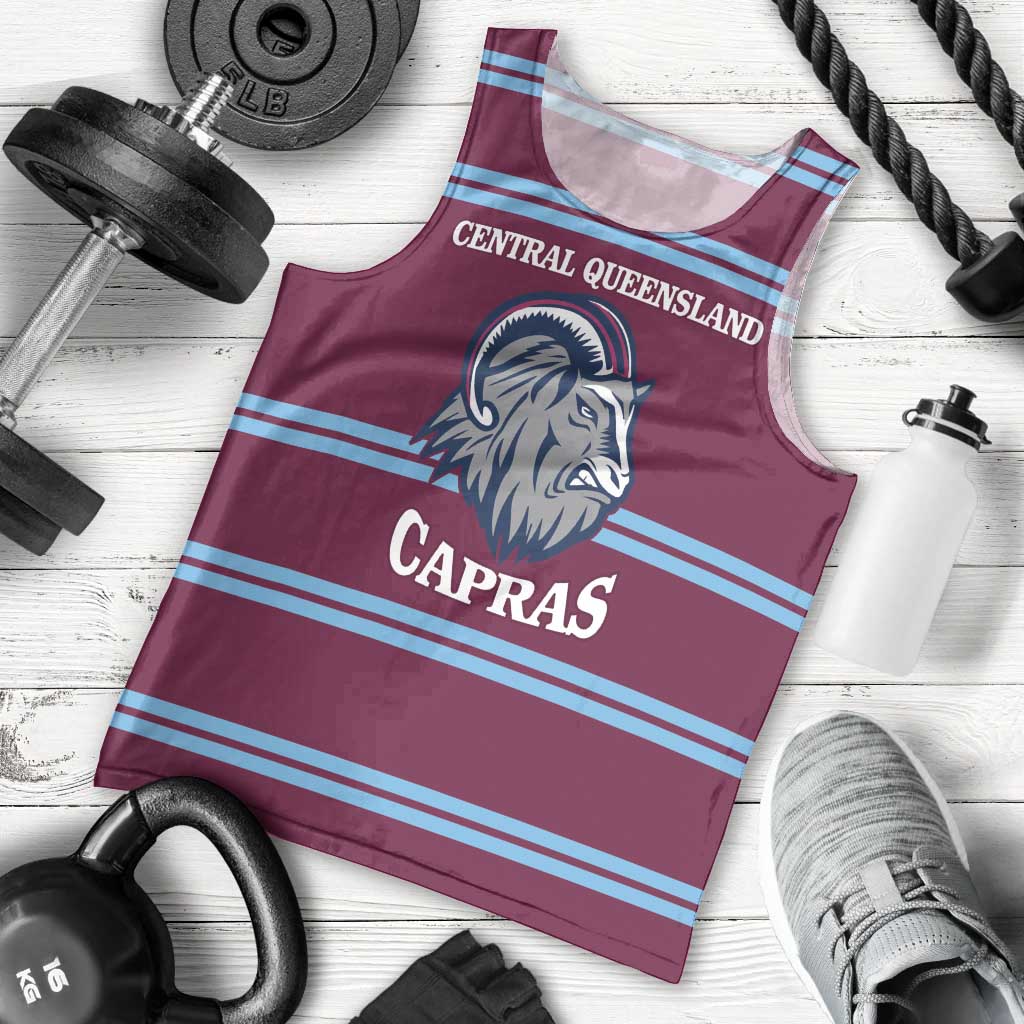 Central Queensland Rugby Custom Men Tank Top Go Capras Sporty Style - Aussie Hoodie