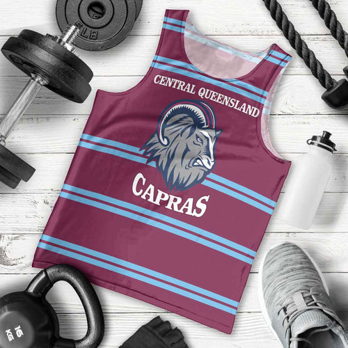 Central Queensland Rugby Custom Men Tank Top Go Capras Sporty Style - Aussie Hoodie