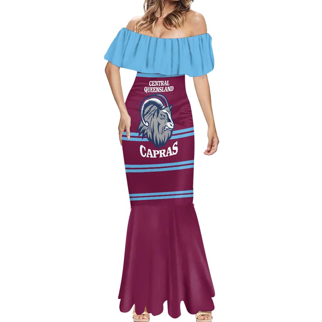 Central Queensland Rugby Custom Mermaid Dress Go Capras Sporty Style - Aussie Hoodie