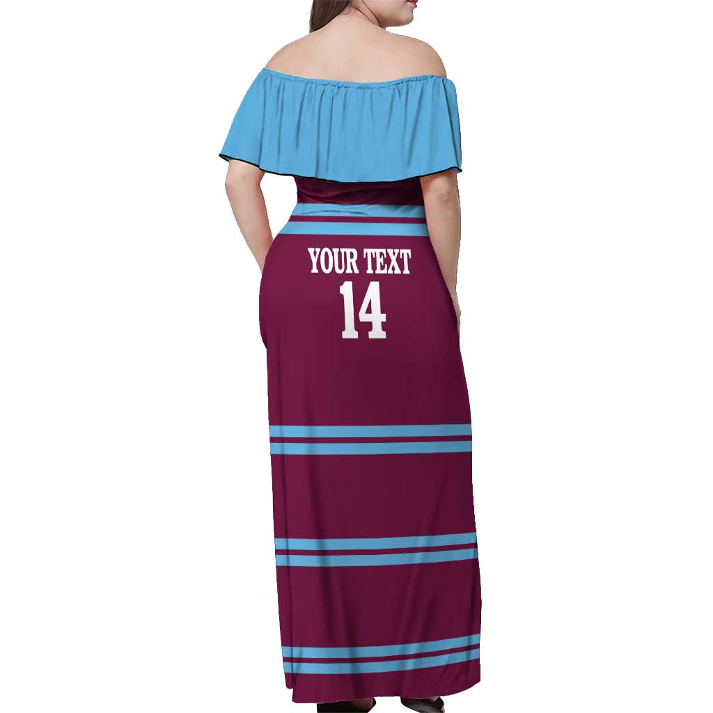 Central Queensland Rugby Custom Off Shoulder Maxi Dress Go Capras Sporty Style - Aussie Hoodie