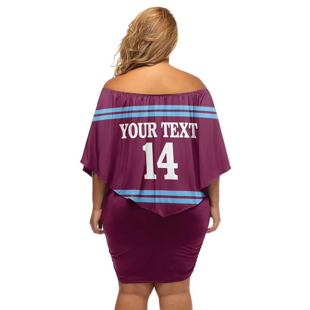 Central Queensland Rugby Custom Off Shoulder Short Dress Go Capras Sporty Style - Aussie Hoodie
